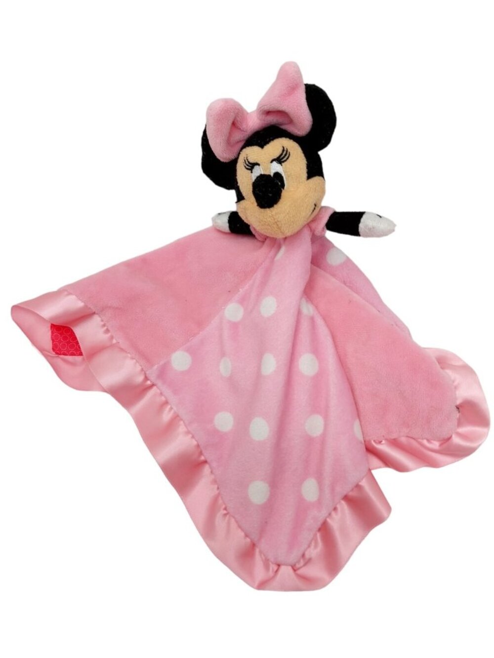 Disney Minnie Mouse Pink & White Polkadots Security plush Flower 12" 2018